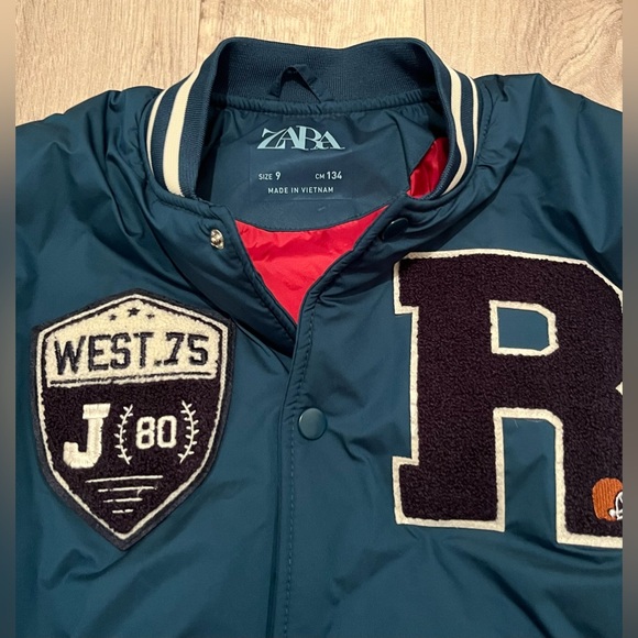Kids Patch Varsity Bomber Blue | Zara Coats And Jackets - Picture 10 of 11